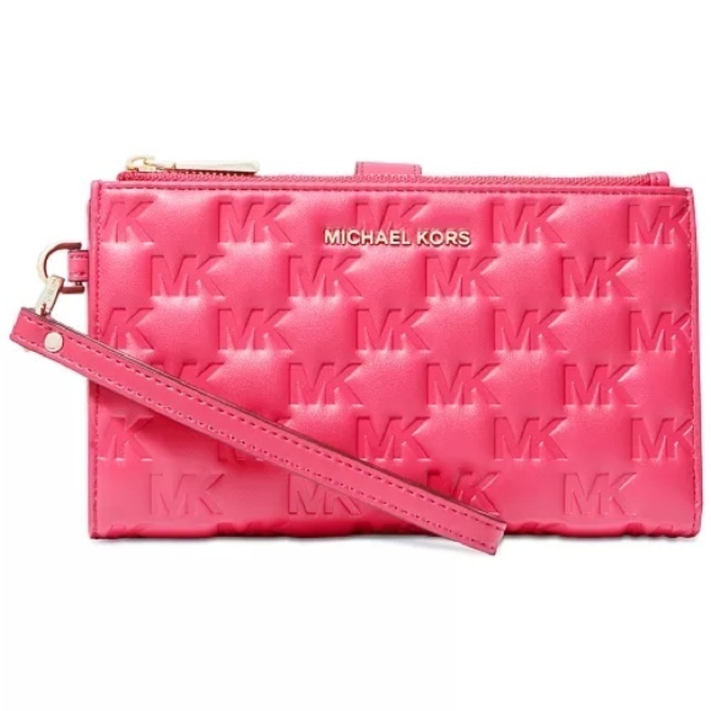 MICHAEL MICHAEL KORS PUFFY LEATHER Jet Set Wristlet